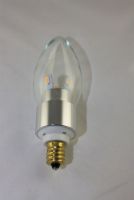 E12 Candle Light 3w 3 Prong Clear Glass Warm White Candle 